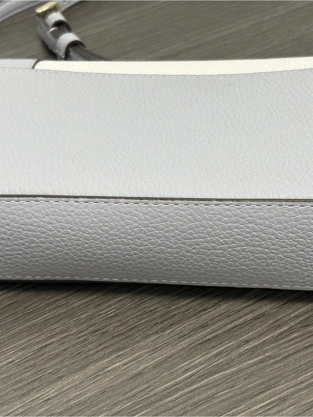 kate spade Two-Tone White and Light Gray Pebbled Leather Crossbody